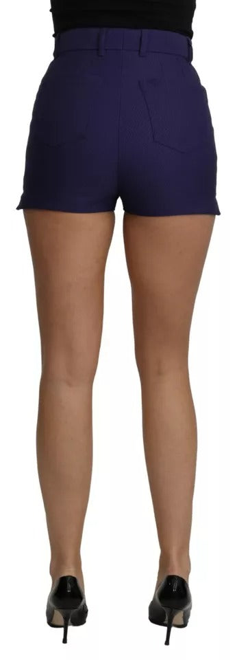 Mini short en coton bleu taille haute Dolce &amp; Gabbana