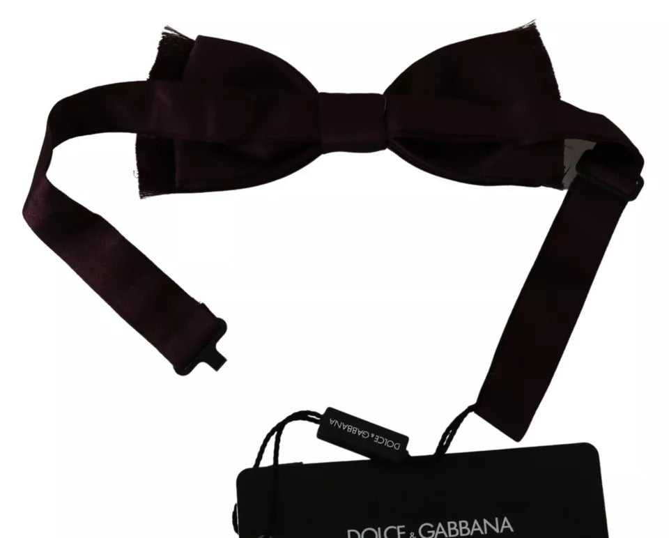 Dolce & Gabbana Bordeaux Red Silk Solid Classic Bowtie by Dolce & Gabbana