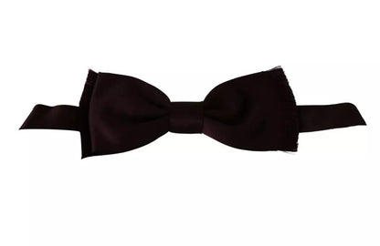 Dolce & Gabbana Bordeaux Red Silk Solid Classic Bowtie by Dolce & Gabbana