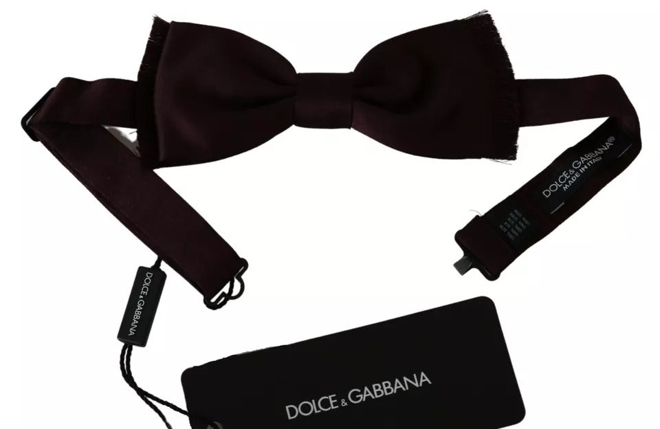 Dolce & Gabbana Bordeaux Red Silk Solid Classic Bowtie by Dolce & Gabbana