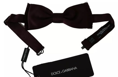 Dolce & Gabbana Bordeaux Red Silk Solid Classic Bowtie by Dolce & Gabbana
