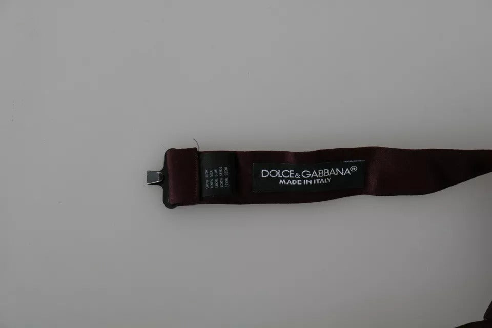 Dolce & Gabbana Bordeaux Red Silk Solid Classic Bowtie by Dolce & Gabbana