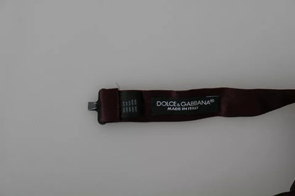 Dolce & Gabbana Bordeaux Red Silk Solid Classic Bowtie by Dolce & Gabbana