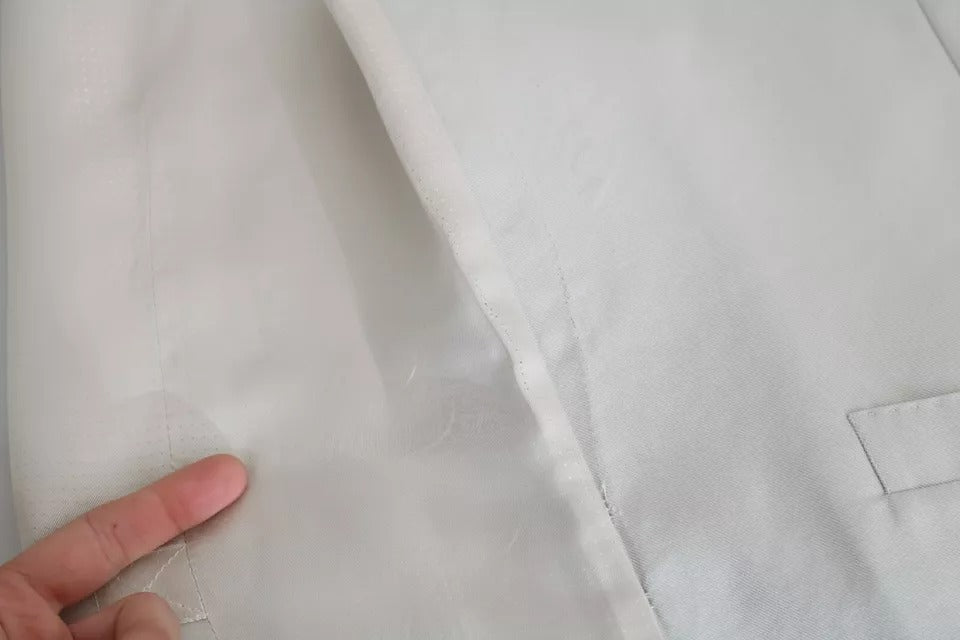 Dolce &amp; Gabbana - Gilet habillé en coton et soie blanc cassé