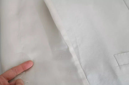 Dolce &amp; Gabbana - Gilet habillé en coton et soie blanc cassé