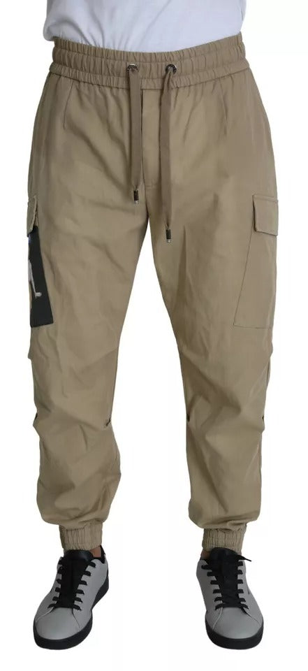 Dolce & Gabbana Beige Pin Up Print Cargo Pants by Dolce & Gabbana