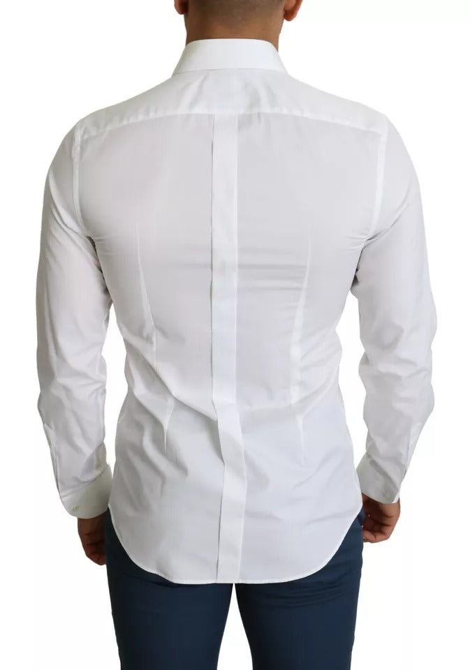 Dolce & Gabbana White Formal Tuxedo Dress GOLD Shirt by Dolce & Gabbana