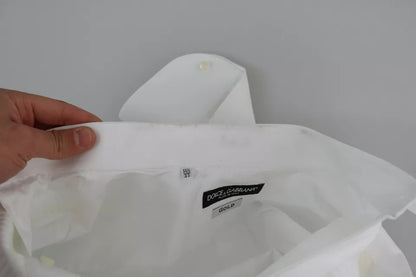 Dolce & Gabbana White Formal Tuxedo Dress GOLD Shirt by Dolce & Gabbana