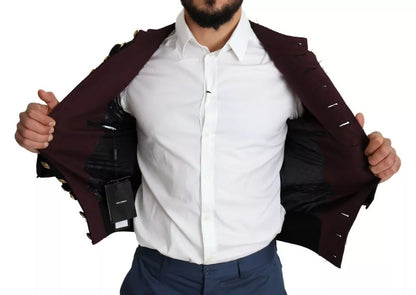 Dolce & Gabbana Black Button Embellished Military Jacket by Dolce & Gabbana
