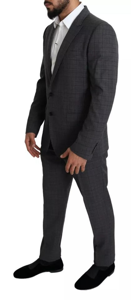 Dolce & Gabbana Gray Wool Men Formal 2 Piece MARTINI Suit by Dolce & Gabbana