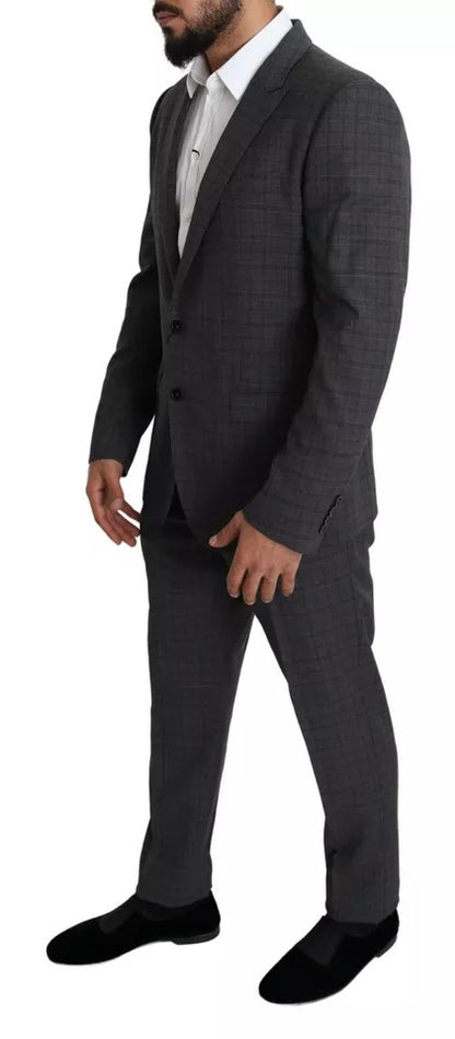 Dolce & Gabbana Gray Wool Men Formal 2 Piece MARTINI Suit by Dolce & Gabbana
