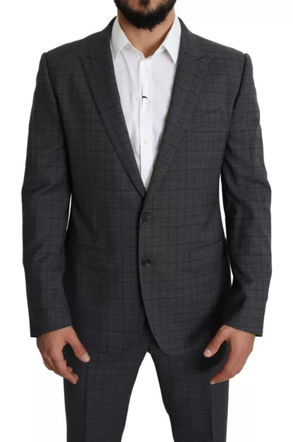 Dolce & Gabbana Gray Wool Men Formal 2 Piece MARTINI Suit by Dolce & Gabbana