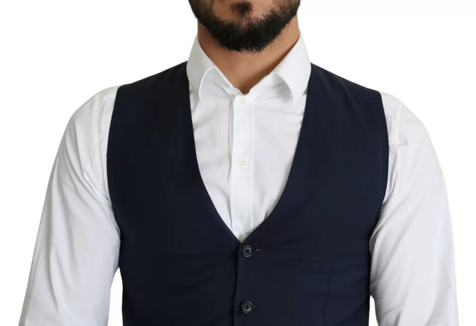 Gilet de costume bleu marine Dolce &amp; Gabbana pour homme