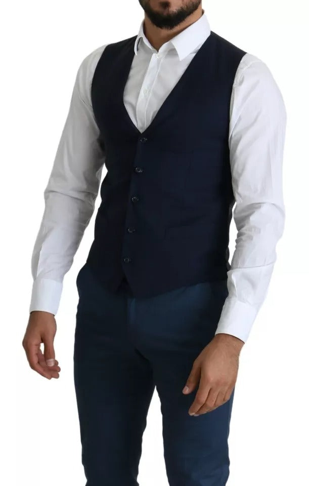 Gilet de costume bleu marine Dolce &amp; Gabbana pour homme