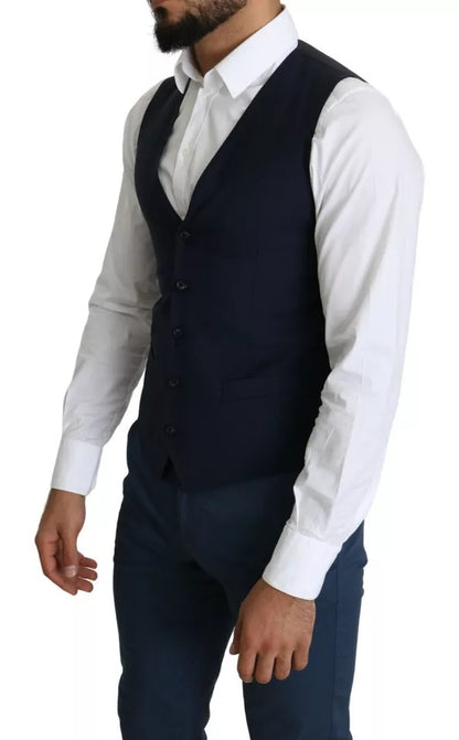 Gilet de costume bleu marine Dolce &amp; Gabbana pour homme