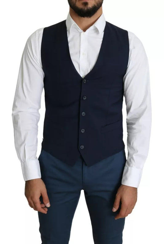 Gilet de costume bleu marine Dolce &amp; Gabbana pour homme