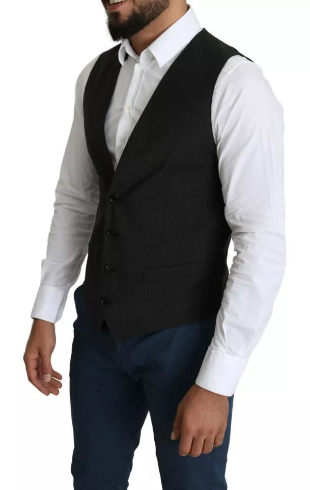 Gilet de costume formel noir Dolce &amp; Gabbana pour homme