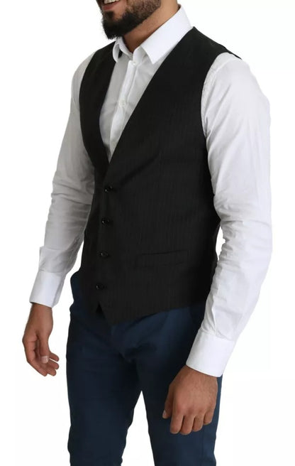 Gilet de costume formel noir Dolce &amp; Gabbana pour homme