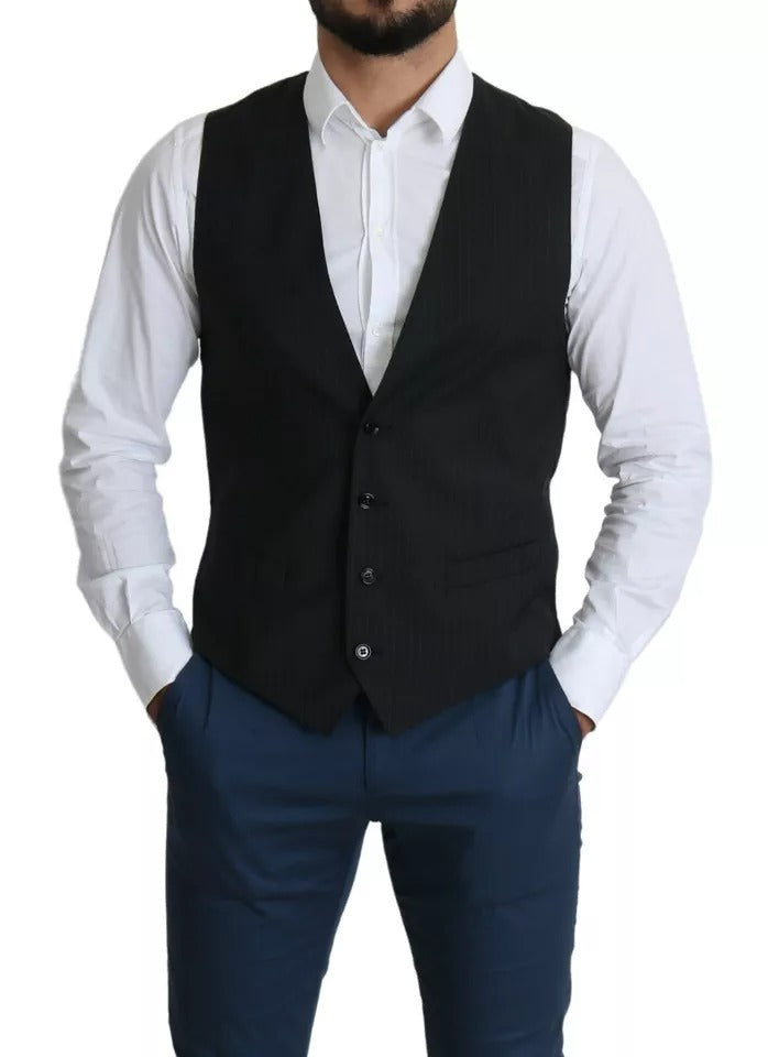 Gilet de costume formel noir Dolce &amp; Gabbana pour homme