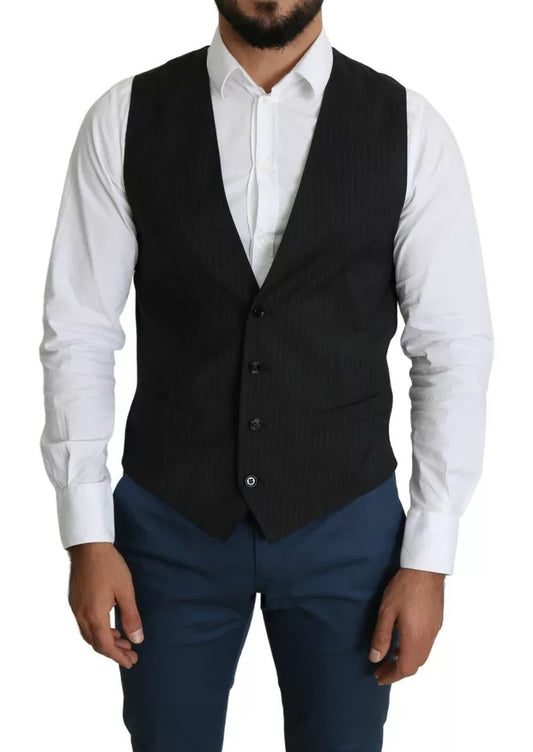 Gilet de costume formel noir Dolce &amp; Gabbana pour homme