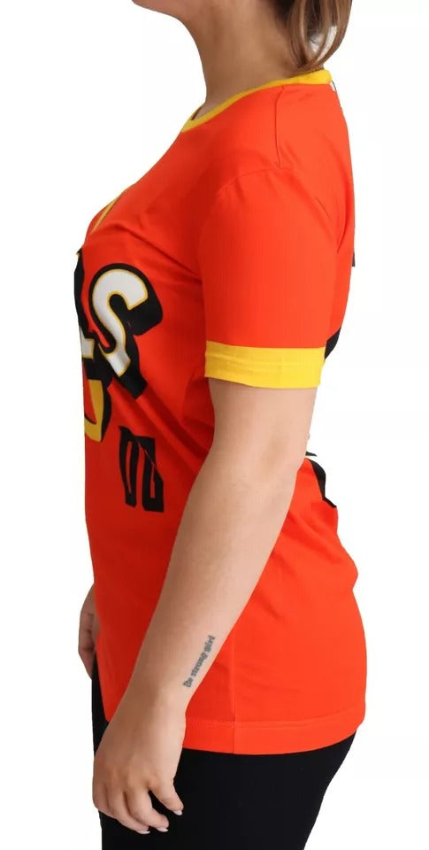 Dolce & Gabbana Orange Royals Print Round Neck T-shirt by Dolce & Gabbana
