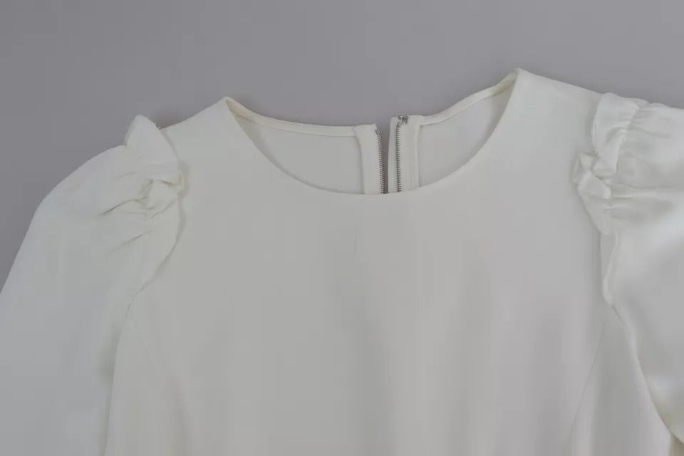 Dolce & Gabbana White Viscose Stretch Short Sleeves Blouse Top by Dolce & Gabbana