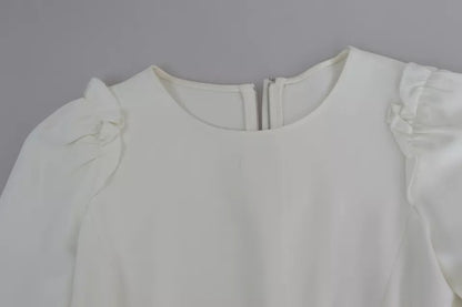 Dolce & Gabbana White Viscose Stretch Short Sleeves Blouse Top by Dolce & Gabbana