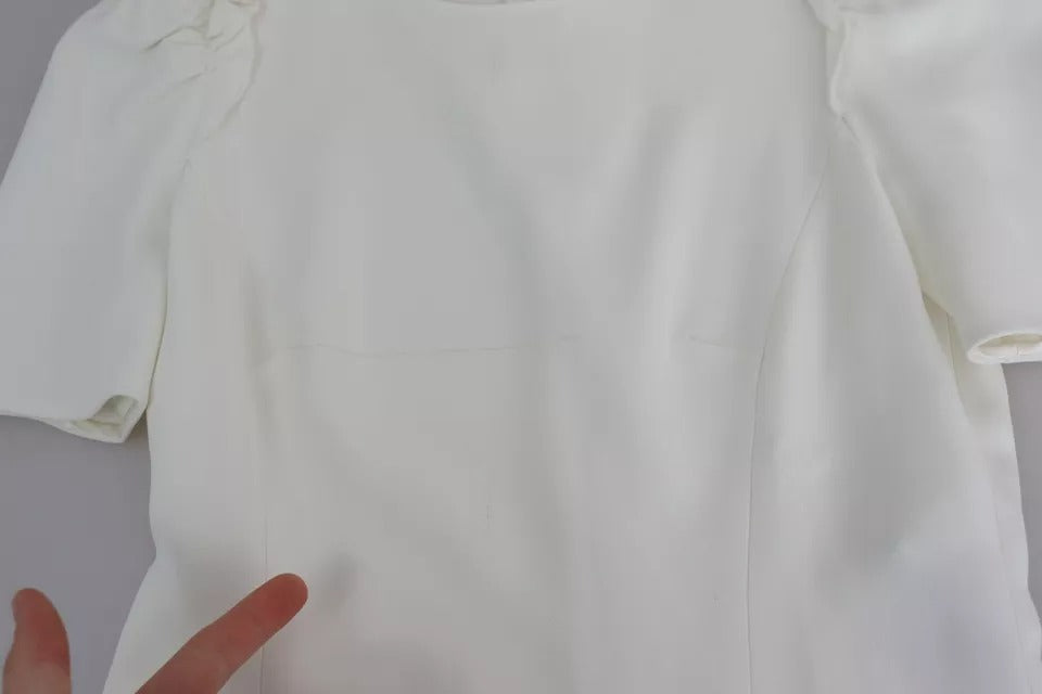 Dolce & Gabbana White Viscose Stretch Short Sleeves Blouse Top by Dolce & Gabbana