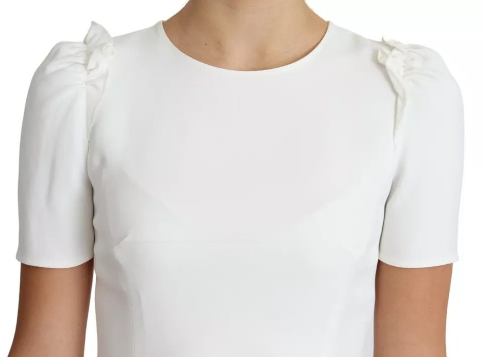Dolce & Gabbana White Viscose Stretch Short Sleeves Blouse Top by Dolce & Gabbana