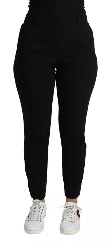 Dolce & Gabbana Black Virgin Wool Stretch Skinny Pants by Dolce & Gabbana