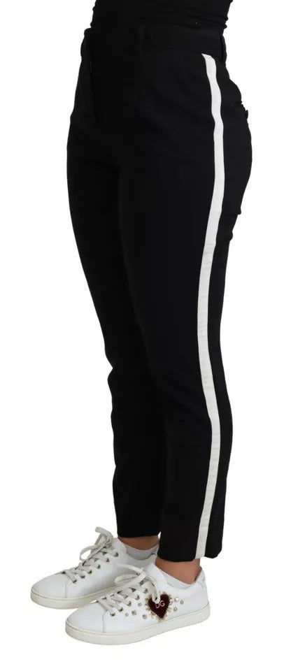 Dolce & Gabbana Black Virgin Wool Stretch Skinny Pants by Dolce & Gabbana