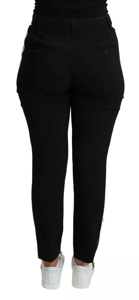 Dolce & Gabbana Black Virgin Wool Stretch Skinny Pants by Dolce & Gabbana