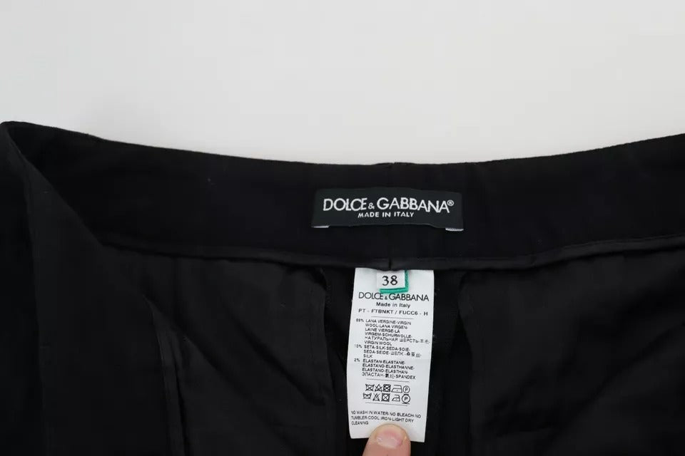 Dolce & Gabbana Black Virgin Wool Stretch Skinny Pants by Dolce & Gabbana