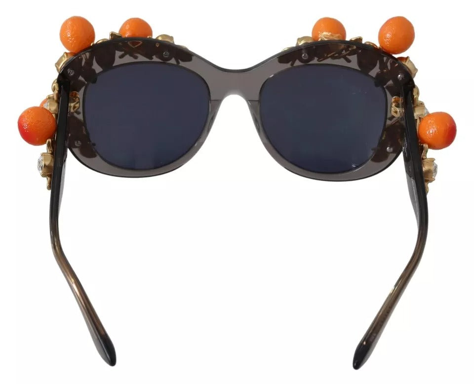 Dolce & Gabbana DG4283B Acetate Crystals Orange Applique Sunglasses by Dolce & Gabbana