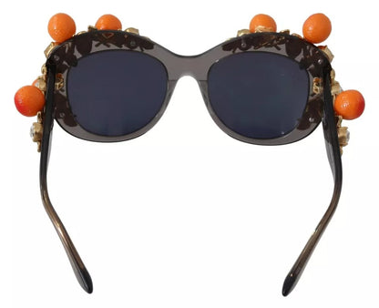 Dolce & Gabbana DG4283B Acetate Crystals Orange Applique Sunglasses by Dolce & Gabbana