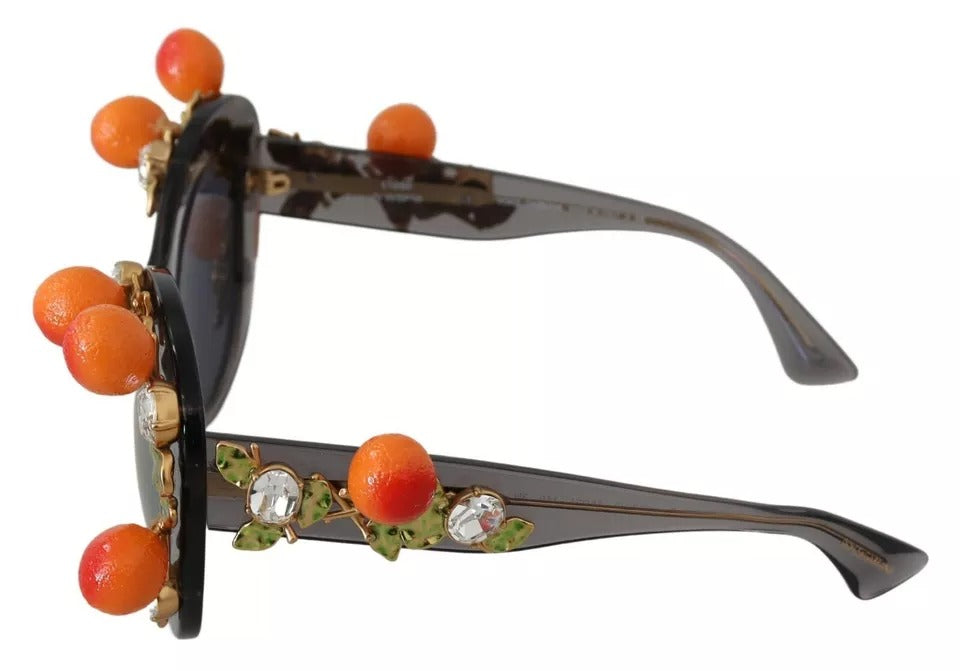 Dolce & Gabbana DG4283B Acetate Crystals Orange Applique Sunglasses by Dolce & Gabbana