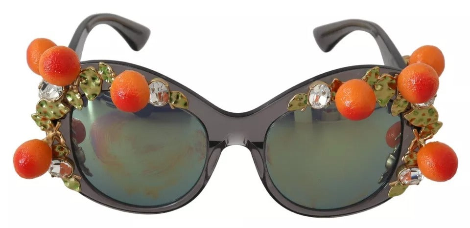 Dolce & Gabbana DG4283B Acetate Crystals Orange Applique Sunglasses by Dolce & Gabbana