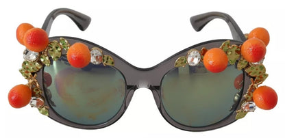 Dolce & Gabbana DG4283B Acetate Crystals Orange Applique Sunglasses by Dolce & Gabbana