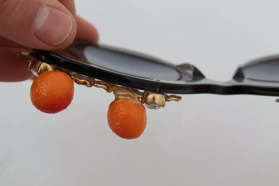 Dolce & Gabbana DG4283B Acetate Crystals Orange Applique Sunglasses by Dolce & Gabbana