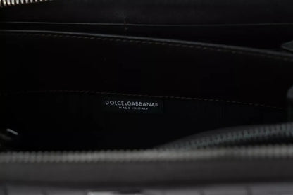 Portefeuille continental zippé en cuir exotique marron Dolce &amp; Gabbana