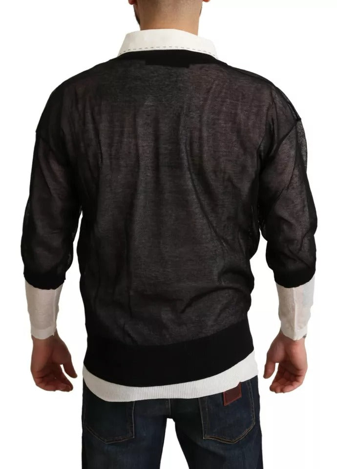 Dolce & Gabbana Black White Shirt One Piece Pullover Sweater by Dolce & Gabbana