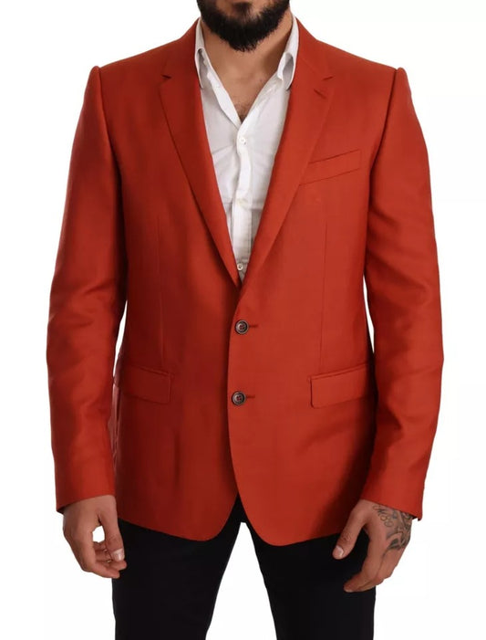 Blazer manteau en soie et cachemire Orange MARTINI de Dolce &amp; Gabbana