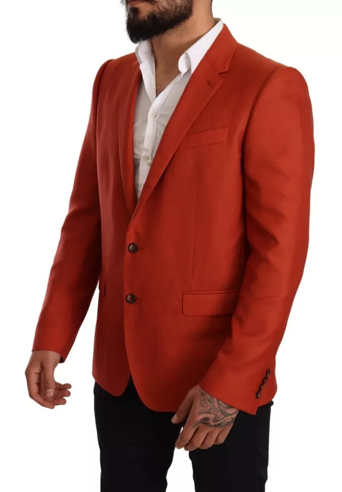 Blazer manteau en soie et cachemire Orange MARTINI de Dolce &amp; Gabbana