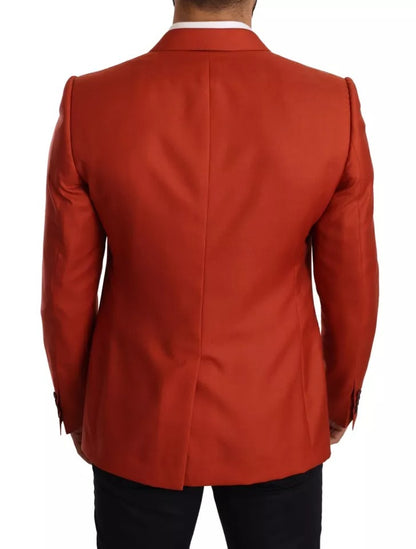 Blazer manteau en soie et cachemire Orange MARTINI de Dolce &amp; Gabbana