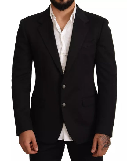Dolce &amp; Gabbana - Veste blazer slim en coton noir