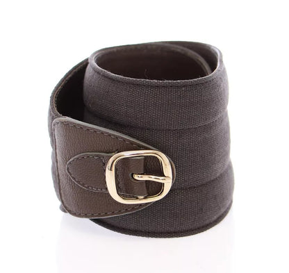 Dolce &amp; Gabbana Brown D&amp;G Leather Linen Logo Belt