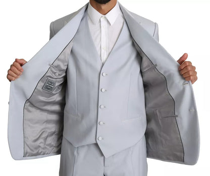 Dolce & Gabbana Light Blue SICILIA Wool 3 Piece Suit by Dolce & Gabbana