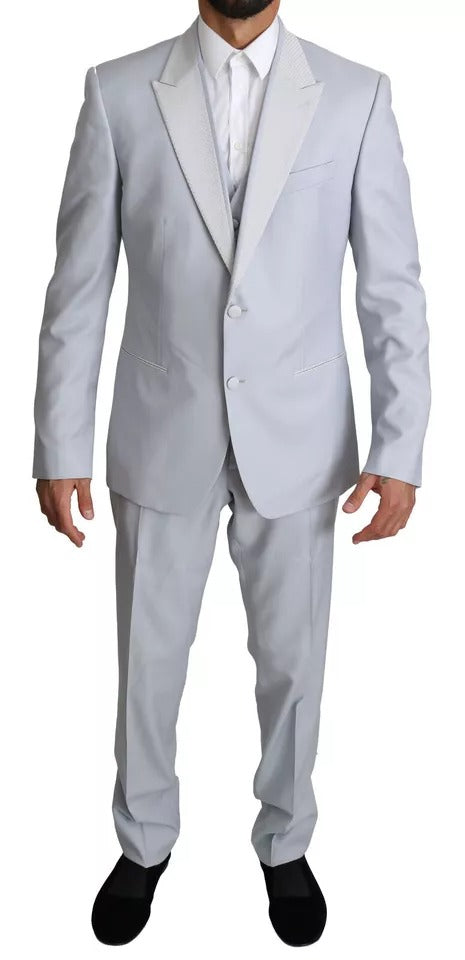 Dolce & Gabbana Light Blue SICILIA Wool 3 Piece Suit by Dolce & Gabbana