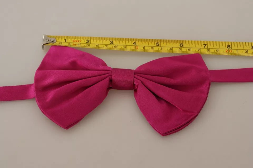 Dolce & Gabbana Pink Silk Adjustable Neck Bow Tie Men by Dolce & Gabbana