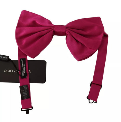 Dolce & Gabbana Pink Silk Adjustable Neck Bow Tie Men by Dolce & Gabbana